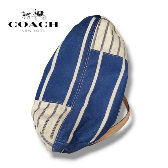 Coach F23963 Daisy Patchwork Hobo Bag Beige/Navy 2013 Convertible EUC! - Picture 5 of 6